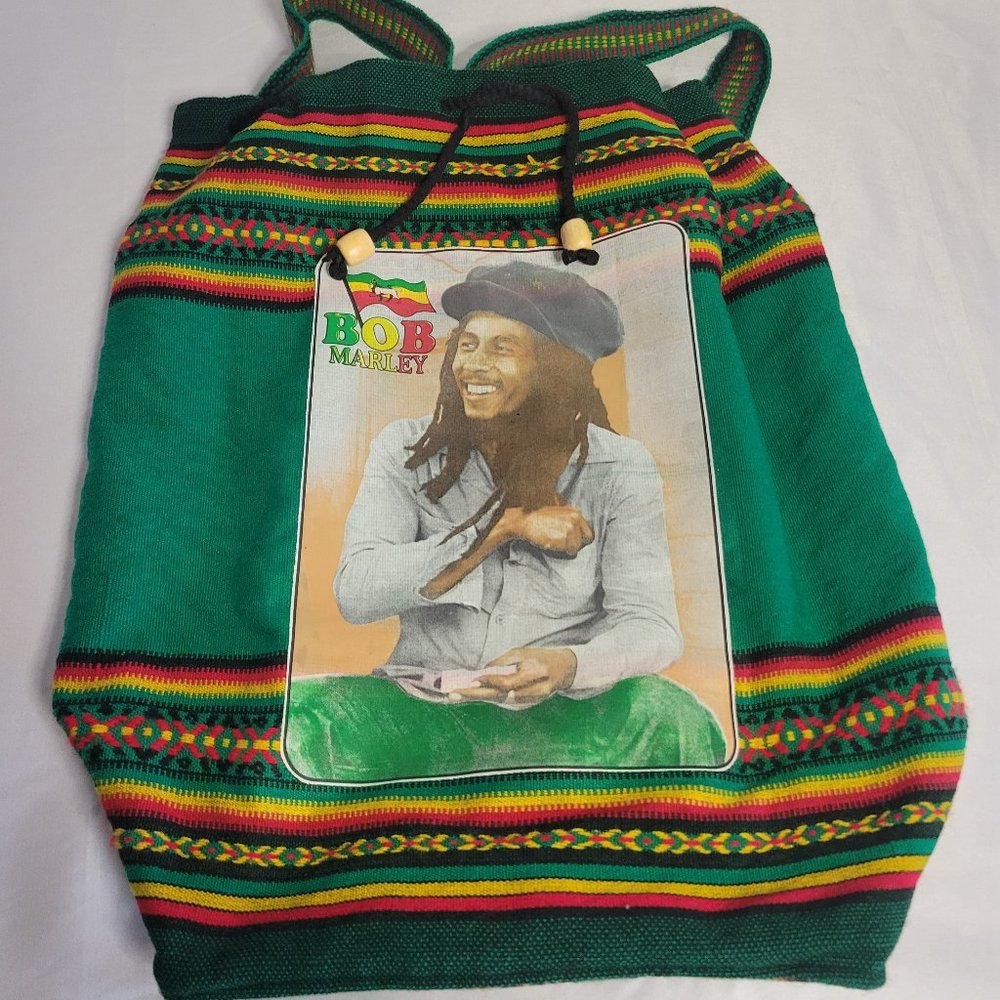 Bob Marley Multicolored Drawstring Back Pack 17''… - image 1